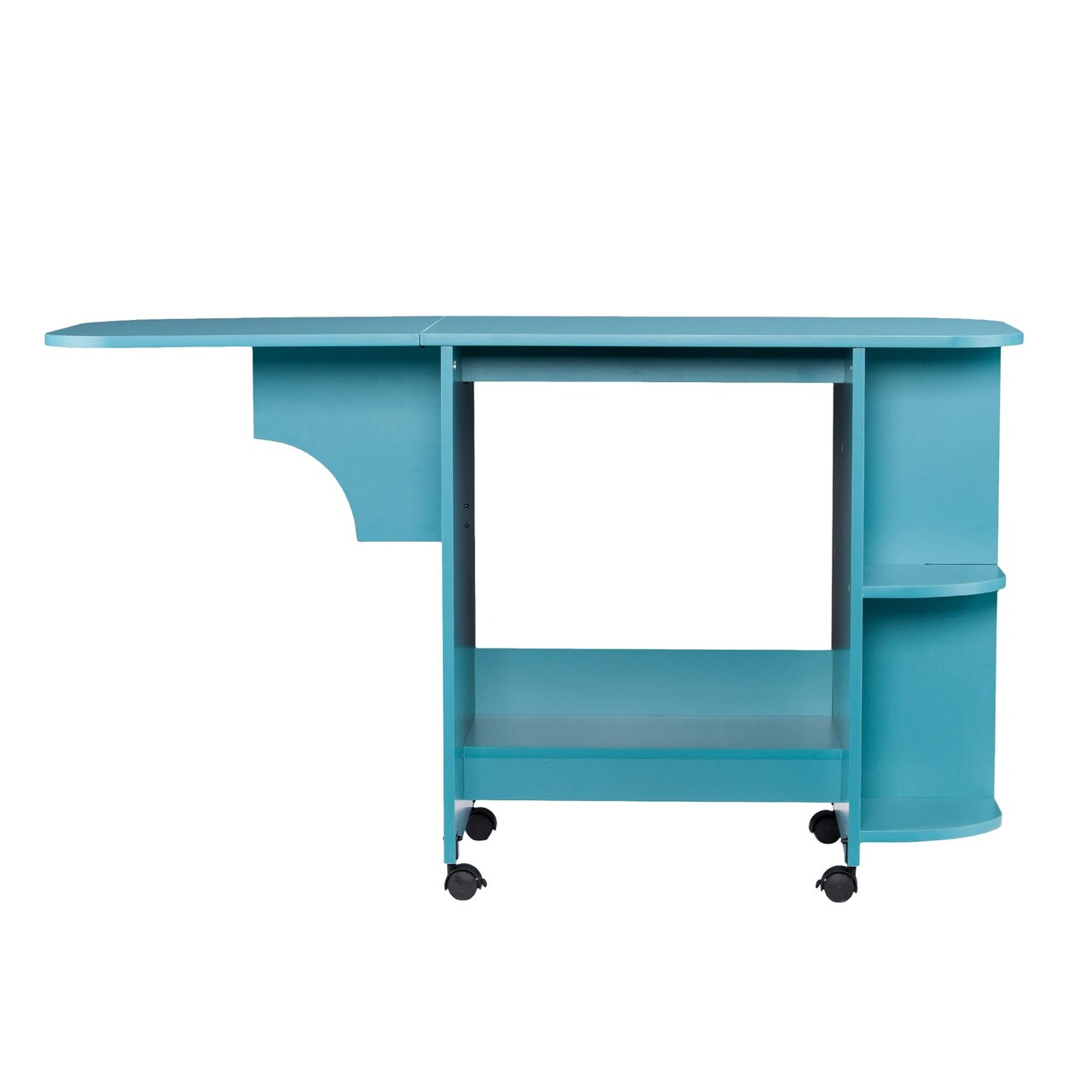 Southern Enterprises 51 Blue Contemporary Expandable Rolling Sewing Table  Craft Station